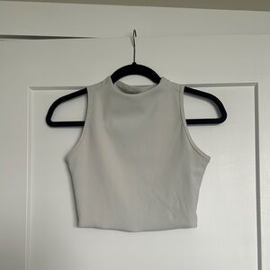 SPANX Gray Fitted Crop Tank Top